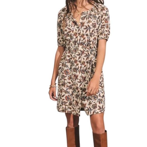 Faherty dress Carmel floral linen blend size Small S - Picture 1 of 8